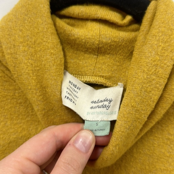 Anthropologie Saturday Sunday Brushed Fleece Turtleneck Long Sleeve S - Picture 7 of 10